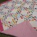 Beautiful Vintage Flying Geese Quilt-Hand Quilted--101x93-Queen Size
