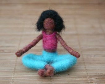 Nina the Needle Felted Yoga Doll