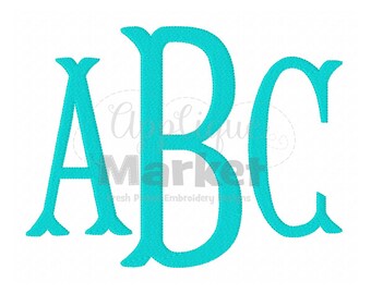 Machine Embroidery Design Applique Fishtail Monogram Filled Alphabet INSTANT DOWNLOAD