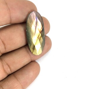 Labradorite faceted oval shape gemstone 15x36mm