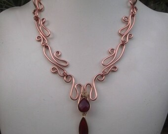 Blood Drop Copper Necklace