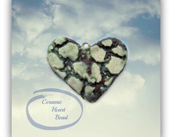 heart bead,green heart , Heart bead for necklaces, necklace bead supply,clay heart bead, # 126