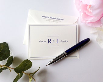 Simple and Modern Folded Thank You Note Cards