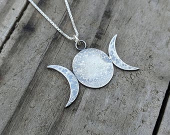 Witch Jewelry | Triple Moon Goddess Necklace | Wiccan Pagan Goddess Jewelry | Triple Goddess Necklace | Gift for Witch