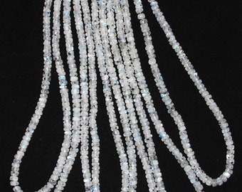 Moonstone, Moonstone Rondelle, Smooth Rondelle, Natural Stone, Semi Precious, Moonstone Bead, Gemstone Bead, Full Strand, 5mm, AdrianasBeads