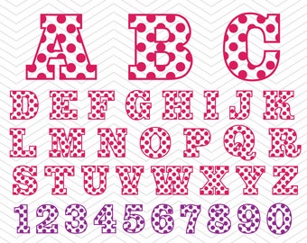 Sports Alphabet Polka dot Letters Numbers SVG PNG DXF eps, baseball college Font, Vinyl Decal Cut File Cricut Design Silhouette studio