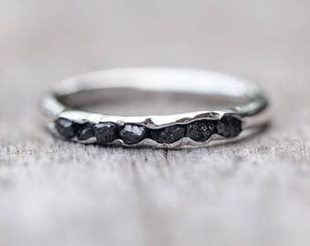 Rough black diamond ring // Hidden Gems