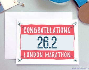 London Marathon Congratulations Card, Congratulations London Marathon card, London Marathon, 26.2, marathon runner card, marathon gift