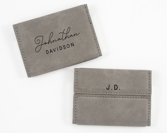 Personalized Business Card Holder - Business Gift - Boss Gift - Leatherette Card Holder - Corporate Gift - Career Advancement Gift - New Job