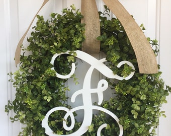Boxwood wreath Everyday wreath monogram wreath
