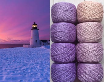 Mulberry silk 100%,handdyed yarn, hand painted. Lilac sand. 200g.