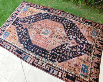 Antique Vintage Persian Handmade Wool Area Rug "Miles"