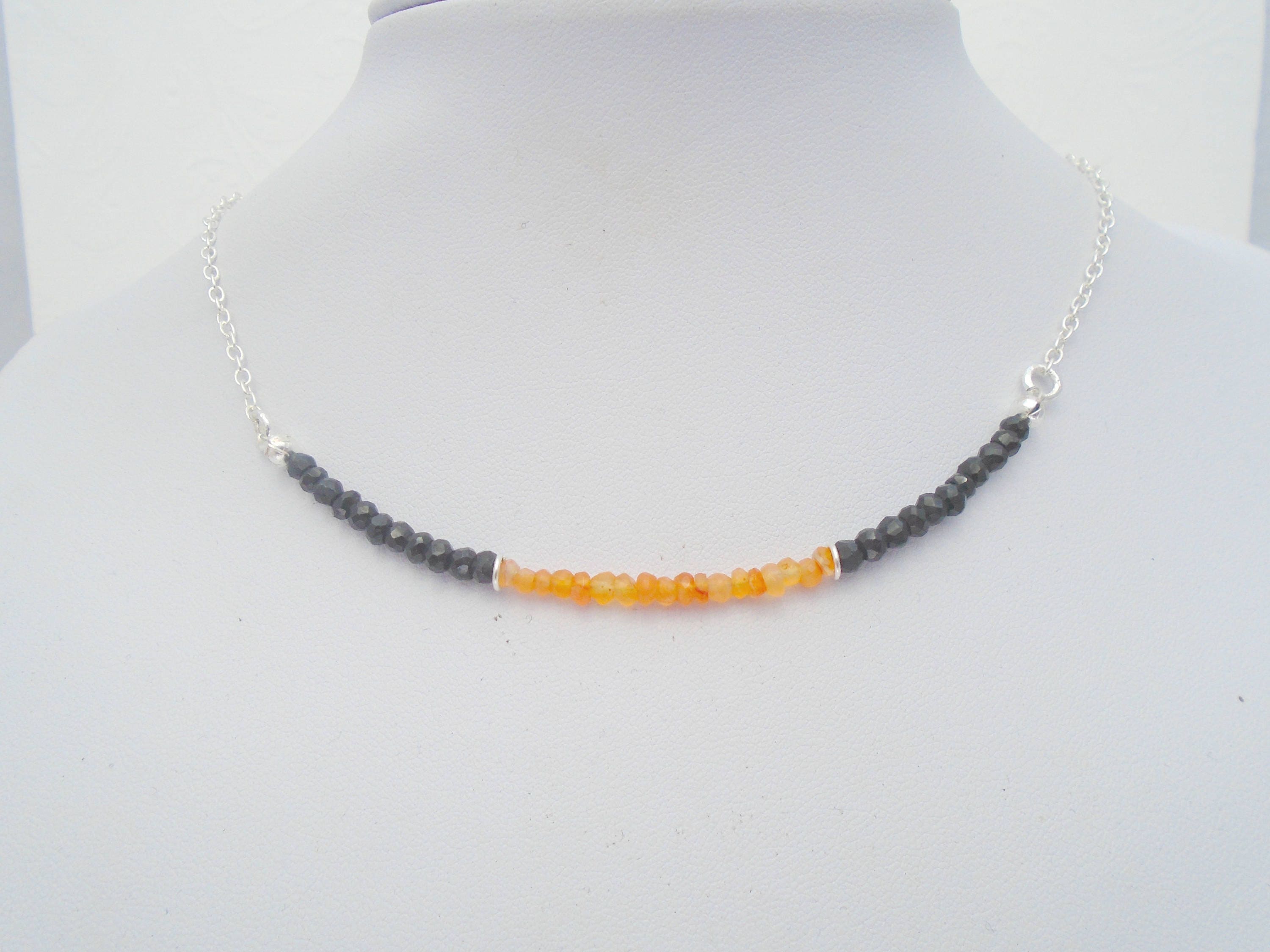 Carnelian and Black Spinel Necklace Black Spinal jewelry