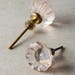 Glass Flowered Knob with Pink Diamond Cut Center (Sold in Set of 3)