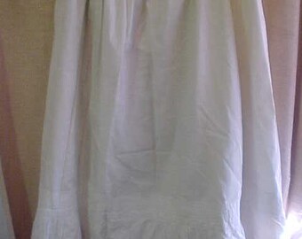 Vintage -Victorian White Cotton Petticoat with Lace AS IS #3372