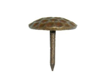 One Dozen - 5/8" Dimpled Head Decorative Nail Tack for Upholstery, Antique Furniture, or Frame decor