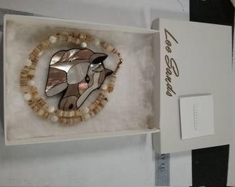 Beautiful used lee sands Horse Necklace with box