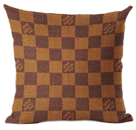 Louis Vuitton Inspired Pillow Cover Decorative Pillow Brown