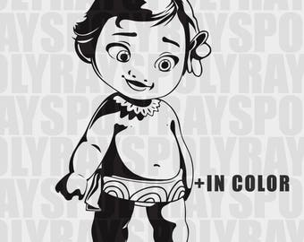 Moana svg, clipart, digital download, Baby Moana Kid Disney SVG, Vaiana PNG, Disney Princess EPS, Stencils, Vector