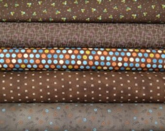 Brown fat quarter fabric bundle