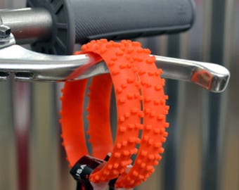 2 ORANGE KNOBBY Dirt Bike Tire Wristbands