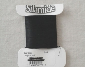 Silamide Black Waxed Nylon Beading Thread - 40 Yards