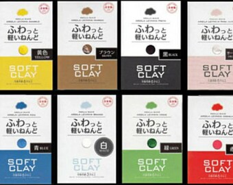 Fresh Daiso Soft Clay ships fast from Ohio ( White brown black pink blue white green red salmon ) great for making butter slime