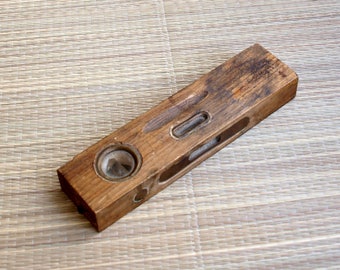 Vintage wooden level,Rustic wood level,Wooden level tool,Bubbles tool