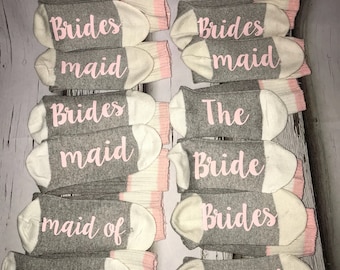Wedding Party Socks - bride, maid of honor, matron of honour, mother of the bride, mother of the groom, attendents, bachelorette, bridesmaid