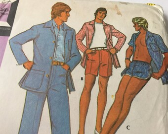 1970s McCall's Sewing Pattern 3581- Swim Trunks, Shorts, Trousers & Jacket, Chest 40ins