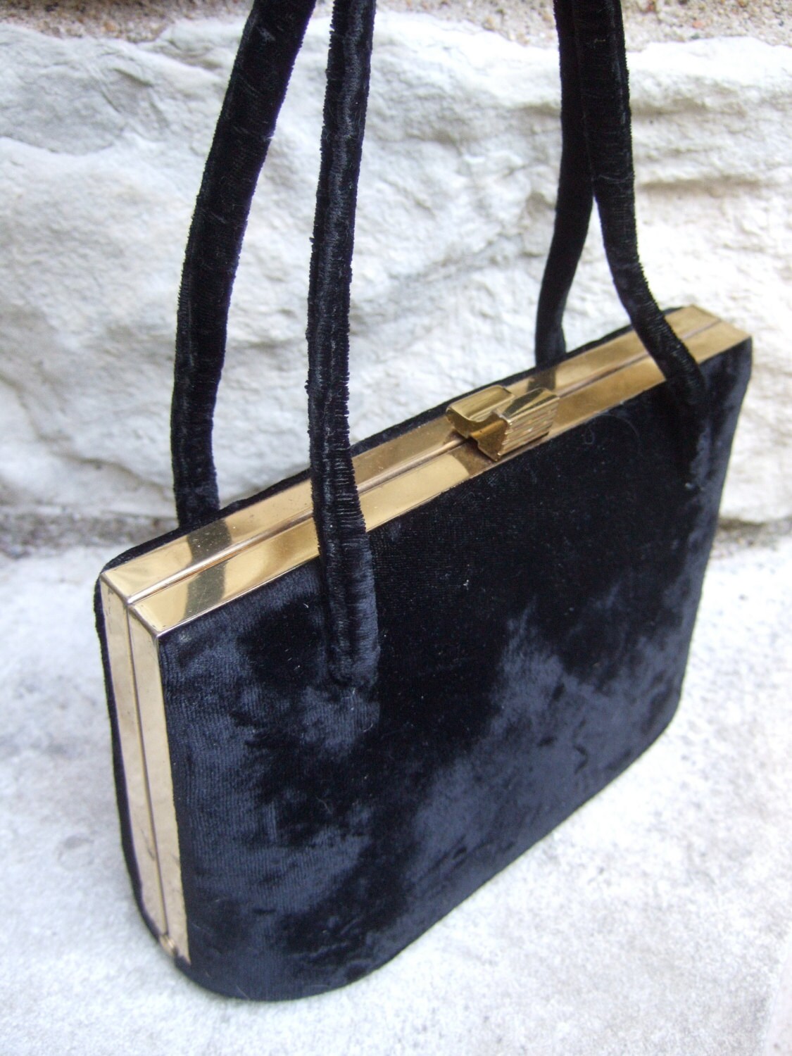 black velvet evening purse