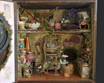 Fairy House for a House Fairy, Mouse or Borrower in a Vintage Marconi Speaker