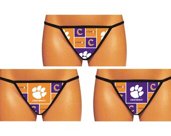 Clemson Tigers Thong/G-String (Made From 100% Cotton Licensed Fabric)