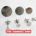 100 Earring Posts- 316L Stainless Steel Glue-on Ear Studs W/ 3mm/ 4mm/ 5mm/ 6mm/ 8mm/ 10mm/ 12mm Round Pad Base Setting Ear Nuts included