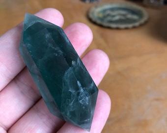 Double Terminated Fluorite Point