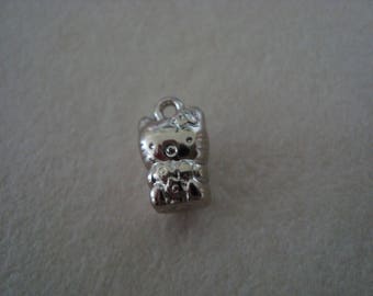 Charm of a silver coloured cat