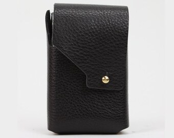 Black leather cigarette case