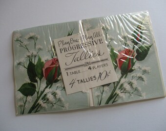 Vintage Tallies-VIOLETS-Old Stock-Ephemera-Games-Playing Cards-Unused