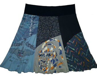 Plus Size Skirt 1X 2X Upcycled Skirt Hippie Skirt Repurposed Skirt Size 18 20 22 Athleisure SkirtT-Shirt Skirt Twinkle