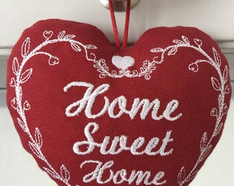 embroidered heart "home sweet home"