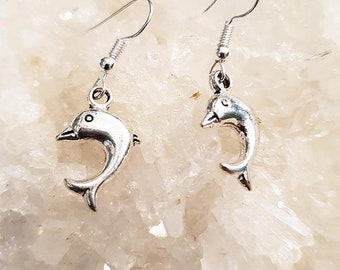 Pendientes Delfines Plateados