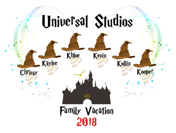 Download Universal Studios Harry Potter 'Family Vacation *ANY YEAR*' PERSONALISED T-Shirt Transfer from ...