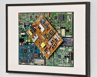 Industrial, Computer, Circuit Board Picture Frame Wall Art (28.5" x 20.5")