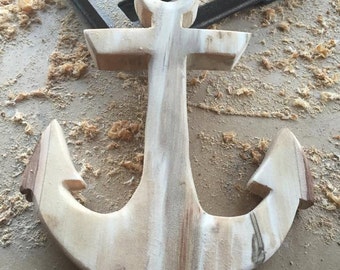 Wood Anchor, unfinished poplar wood, reclaimed wood