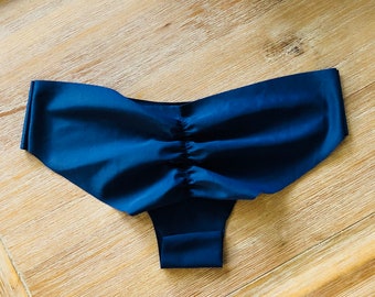 Navy Surf Undies Moderate Coverage - Super Comfy / Bikini Bottoms /Wear under clothes / Scrunch Back Detail / No Elastic