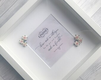 Personalised frame chance made us colleagues best work friend bff floral flower detail thank you leaving new job congratulations gift