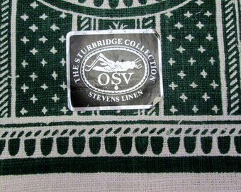 Vintage Tea Towel Green Kitchen Linens Dish Cloth Hand Towels Pineapple Butter Mold Kitchen Decor MWT Vintage Linens