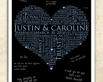 wedding heart guestbook 16x20 signature guest book