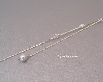 Wedding Bridal Jewelry for Bridal Necklace with Pearl and Crystal Beads