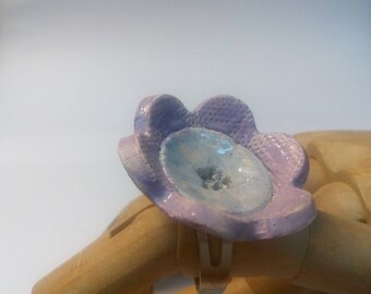 Handmade Ceramic Ring with colored clay